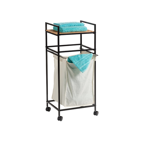 immagine-1-zeller-carrello-portabiancheria-in-bamboo-nero-ean-4003368187266