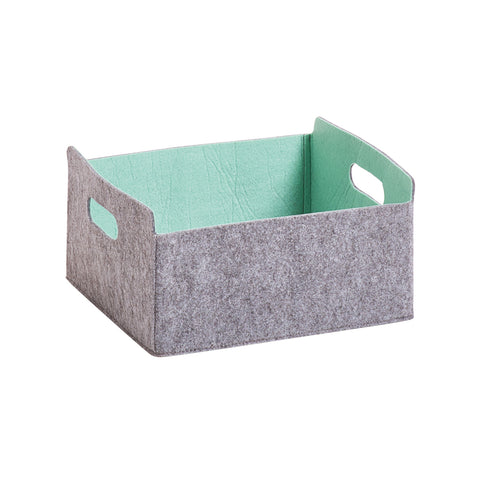 Panier en feutre gris/bleu 31x26x15,5cm