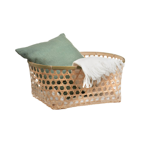 Panier de Rangement Tressé en Bambou
