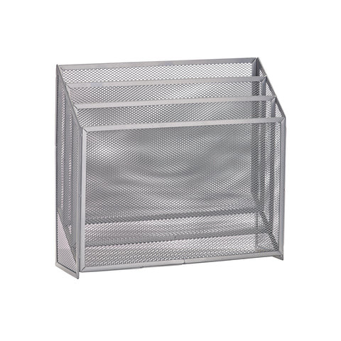 Porte-revues en métal argenté 32x9x29,5cm