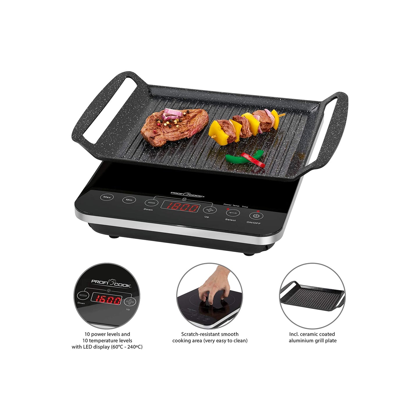 immagine-2-clatronic-barbecue-da-tavolo-ad-induzione-con-sensore-touch-proficook-pc-itg-1130-ean-4006160011302