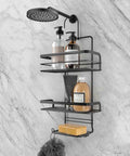 immagine-2-feridras-mensola-con-gancio-da-doccia-a-3-ripiani-in-bambu-in-acciaio-nero-26x55x10cm-ean-8056471564017