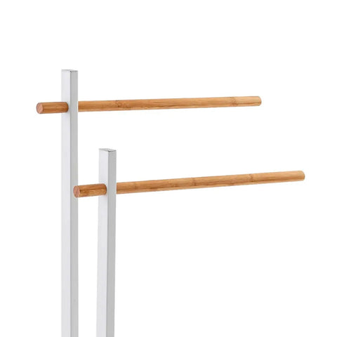 immagine-2-feridras-piantana-portasciugamani-2-bracci-in-bambu-in-acciaio-bianco-22x805x22cm-ean-8056471553301