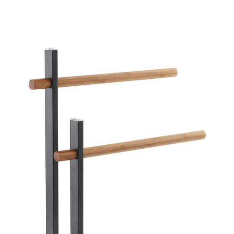 immagine-2-feridras-piantana-portasciugamani-2-bracci-in-bambu-in-acciaio-nero-22x805x22cm-ean-8056471553295