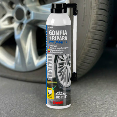 immagine-2-lampa-spray-gonfia-e-ripara-pneumatici-300ml-ean-8000692381403
