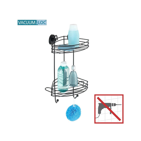 immagine-2-wenko-scaffale-ad-angolo-vacuum-loc-2-piani-nero-ean-4008838335192