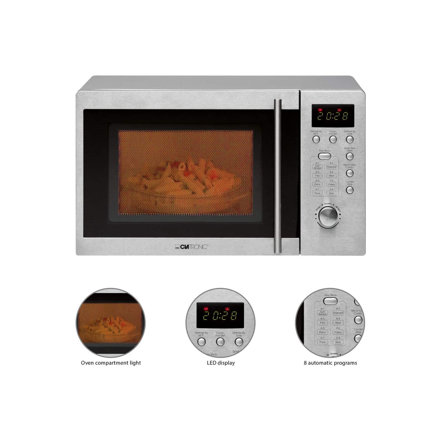 immagine-3-clatronic-forno-a-microonde-in-acciaio-inox-da-20l-800w-mwg-778-u-ean-4006160531305