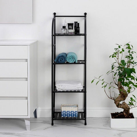 immagine-4-feridras-scaffale-portaoggetti-per-bagno-a-4-piani-in-metallo-nero-335x116x275cm-ean-8056471564567