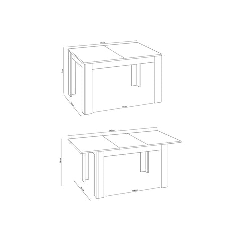 immagine-4-habitdesign-tavolo-allungabile-bianco-140-190x90x78cm-ean-8423490262048