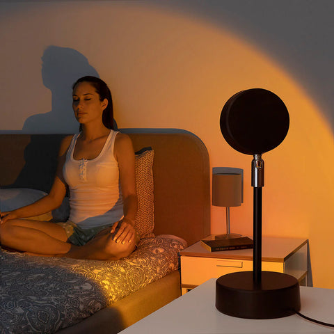 Lampe LED Effet Coucher de Soleil Réglable pour Ambiance Relaxante et Chaleureuse