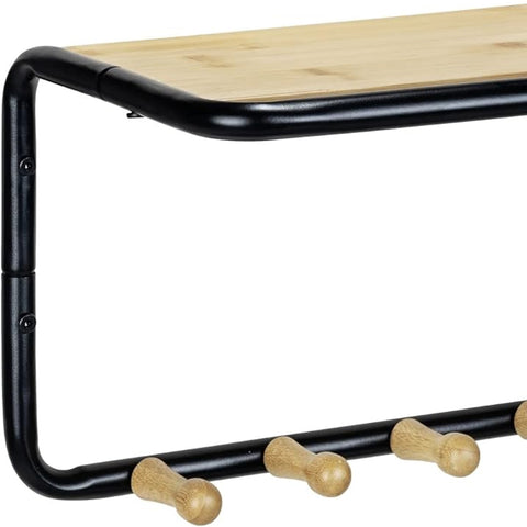 immagine-5-wenko-appendiabiti-da-parete-con-1-ripiano-e-6-ganci-in-bambu-in-metallo-nero-ean-4008838390207