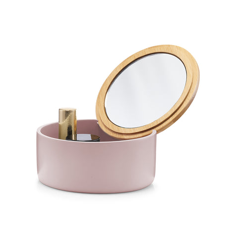 immagine-5-zeller-specchio-portagioie-rotondo-in-poliresina-rose-ean-4003368187358