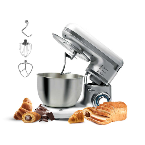 Impastatrice 1000W con Ciotola 4,5L in Acciaio, 8 Velocità e 3 Accessori Inclusi