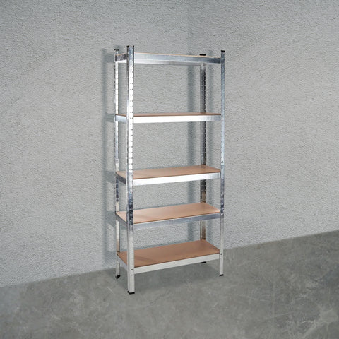 Scaffale Portaoggetti 5 Ripiani in Acciaio e MDF Portata Totale 875 kg con Montaggio a Incastro Ean-8023755054588