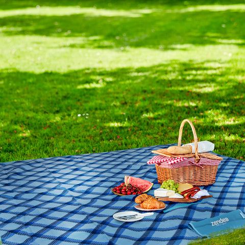 Zendea Coperta Telo Picnic 200x200cm in Poliestere Impermeabile con Manico e Tessuto Resistente Ean-8050030810379