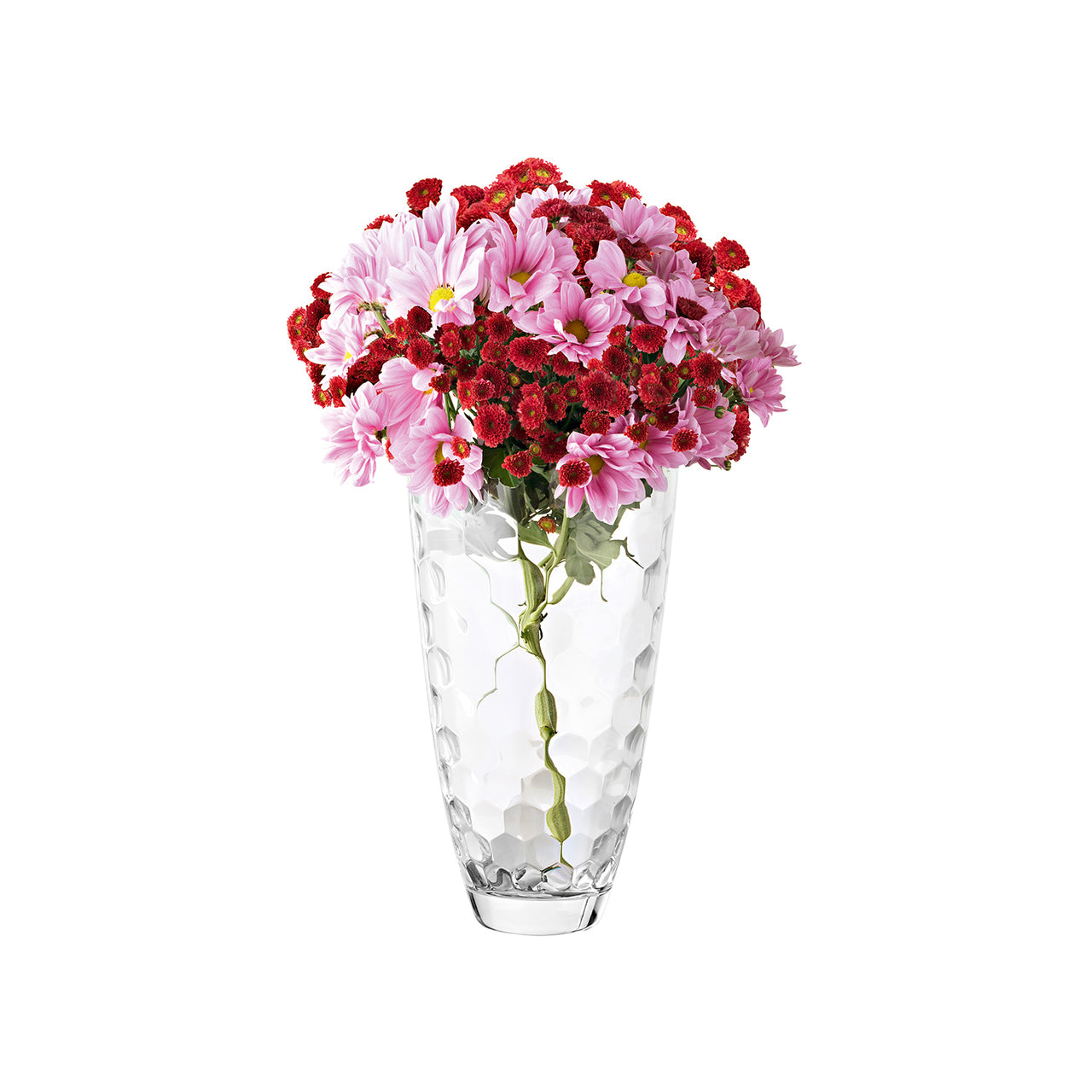 Vaso in Vetro Trasparente 30 cm con Design Nido d'Ape per Casa e Arredamento Ean-8025358206111