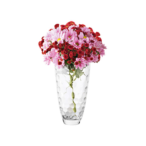 Vaso in Vetro Trasparente 30 cm con Design Nido d'Ape per Casa e Arredamento Ean-8025358206111